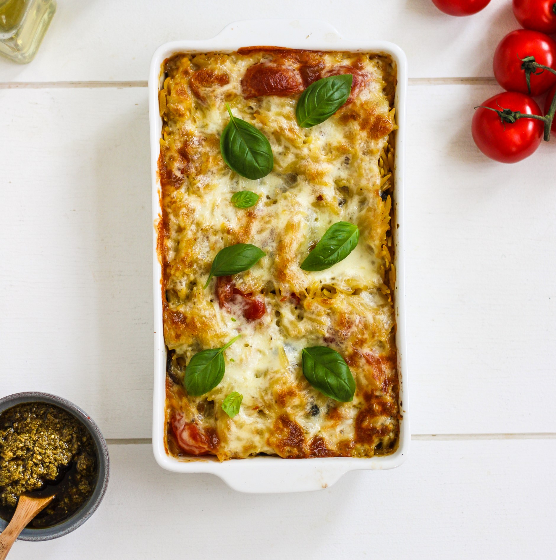 Orzo met pesto uit de oven